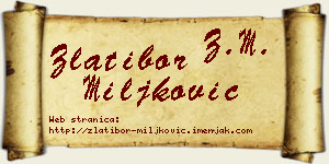 Zlatibor Miljković vizit kartica